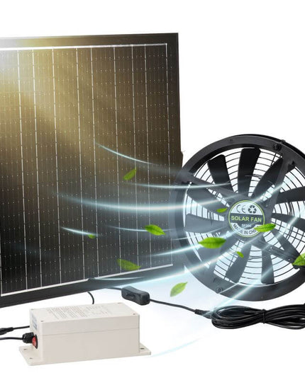 10" Solar Exhaust Intake Fan with Battery&42W Solar Panel