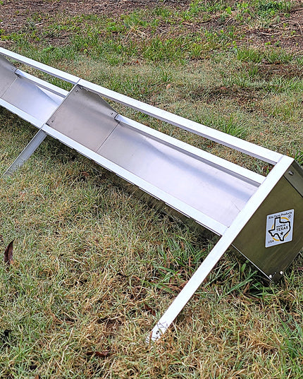 96 Inch 8 Ft Welded Aluminum Sheep & Goat V Trough Feeder with Anchors USA Made
