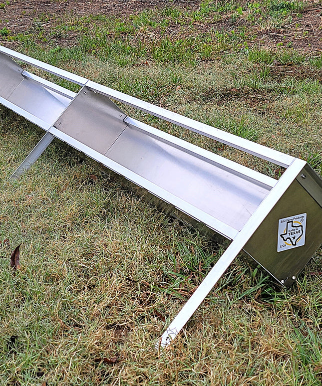 96 Inch 8 Ft Welded Aluminum Sheep & Goat V Trough Feeder with Anchors USA Made