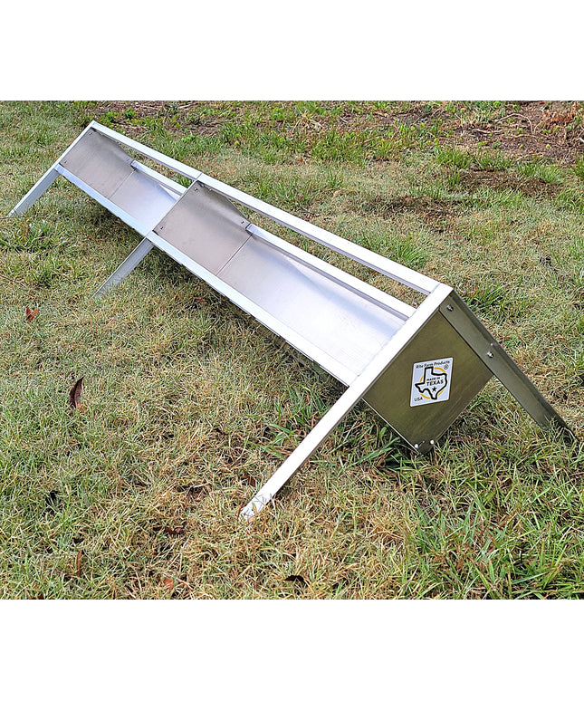 96 Inch 8 Ft Welded Aluminum Sheep & Goat V Trough Feeder with Anchors USA Made
