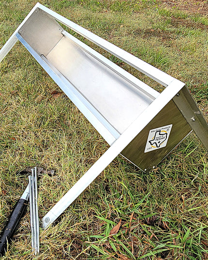 48 Inch 4 Ft Welded Aluminum Sheep & Goat V Trough Feeder with Anchors USA Made
