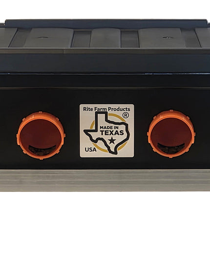 USA Made 50lb Capacity 6 Port Automatic Chicken Feeder with Welded Aluminum Poultry Stand