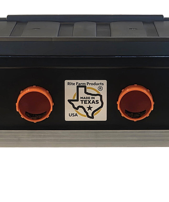 USA Made 50lb Capacity 6 Port Automatic Chicken Feeder with Welded Aluminum Poultry Stand