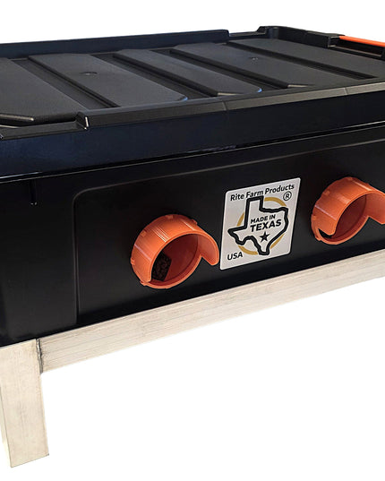 USA Made 50lb Capacity 6 Port Automatic Chicken Feeder with Welded Aluminum Poultry Stand