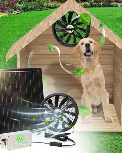 10" Solar Exhaust Intake Fan with Battery&42W Solar Panel
