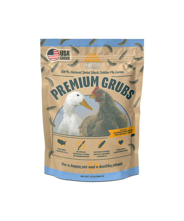 Premium Grubs, USA Grown Dried Black Soldier Fly Larvae, High Calcium Treat for Chickens, Ducks, Wild Birds