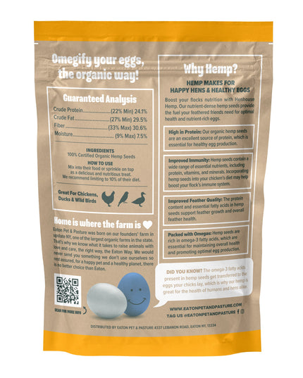 Henhouse Hemp - Omegify your Eggs, the Organic Way! 4 lb