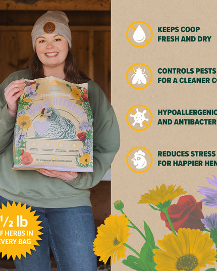 Roost Refresh, Hemp & Herb Blend, Coop Freshness Made Easy (5 LB)