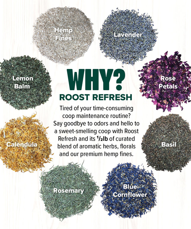 Roost Refresh, Hemp & Herb Blend, Coop Freshness Made Easy (5 LB)