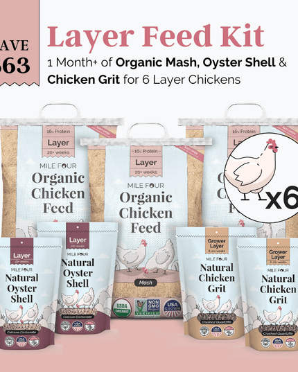 Layer Feed Kit | 1 Month of Organic Feed, Grit & Oyster Shell for 6 Layers