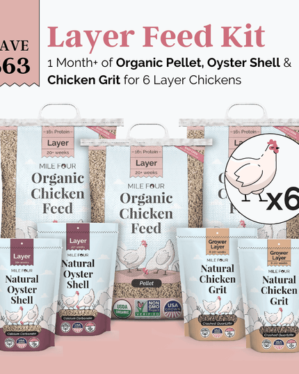 Layer Feed Kit | 1 Month of Organic Feed, Grit & Oyster Shell for 6 Layers