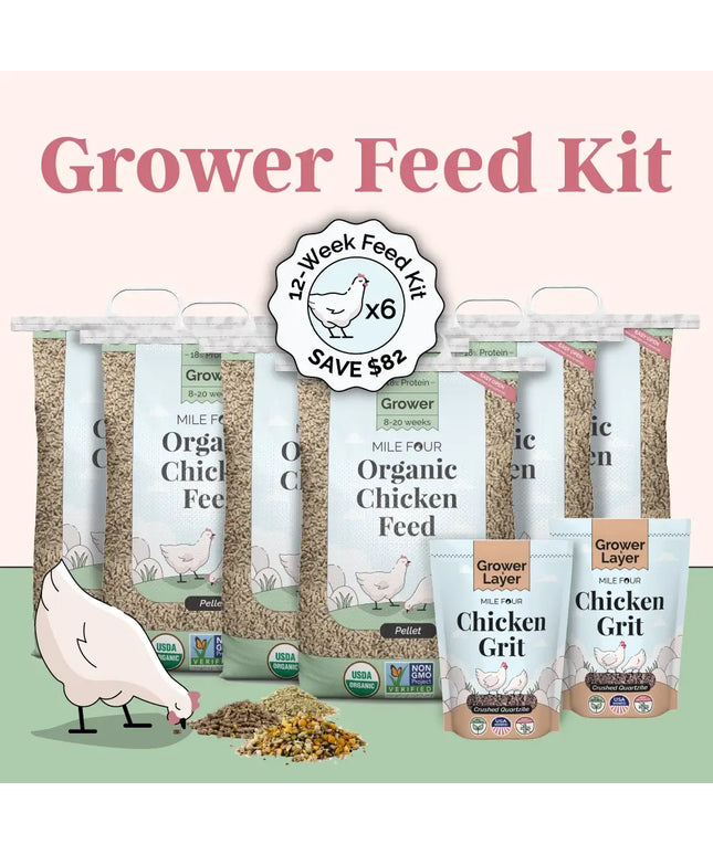 Grower Feed Kit | 12 Weeks of Organic Feed & Grit for 6 Pullets