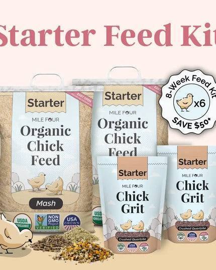 Starter Feed Kit | 8 Weeks of Organic Feed & Grit for 6 Chicks