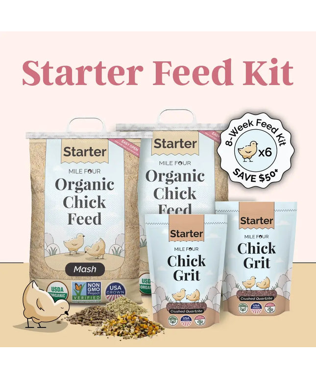 Starter Feed Kit | 8 Weeks of Organic Feed & Grit for 6 Chicks