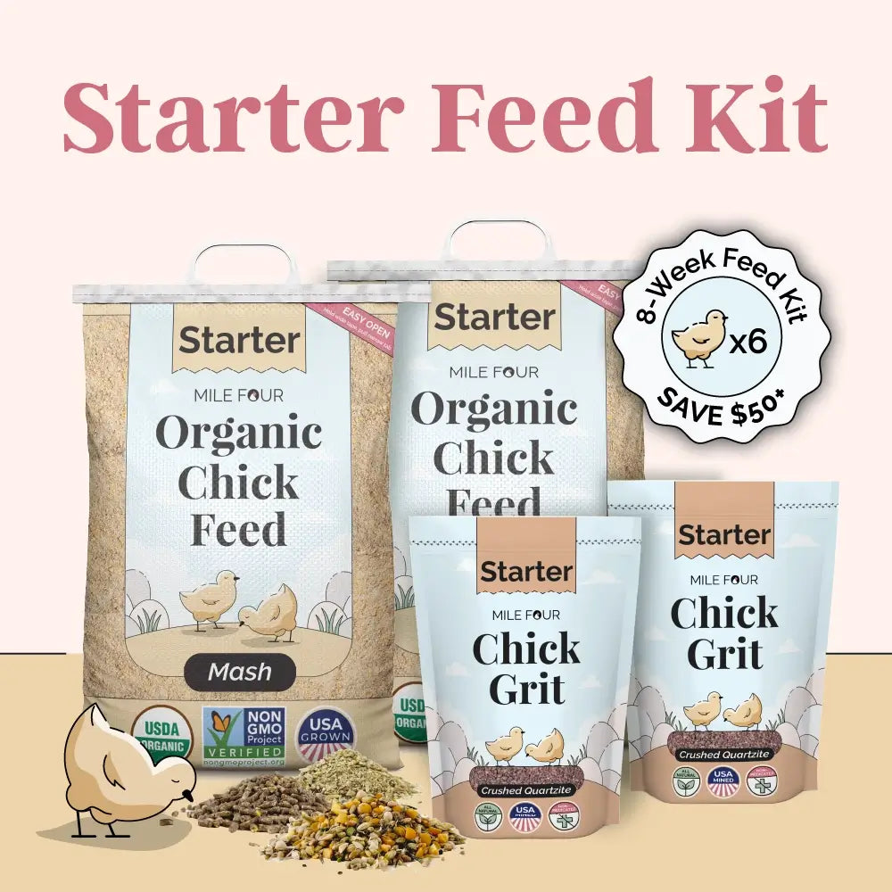 Starter Feed Kit | 8 Weeks of Organic Feed & Grit for 6 Chicks