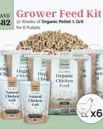 Grower Feed Kit | 12 Weeks of Organic Feed & Grit for 6 Pullets