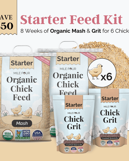 Starter Feed Kit | 8 Weeks of Organic Feed & Grit for 6 Chicks