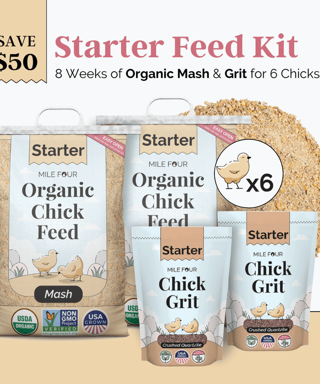Starter Feed Kit | 8 Weeks of Organic Feed & Grit for 6 Chicks