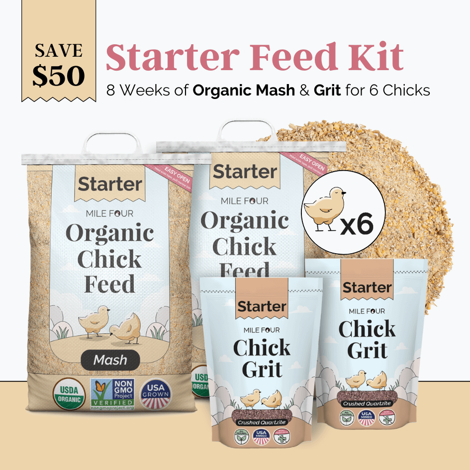 Starter Feed Kit | 8 Weeks of Organic Feed & Grit for 6 Chicks