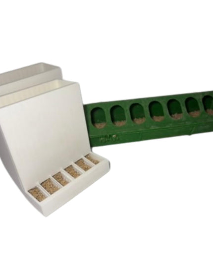 Button Quail Feeders (2), Adjustable Spill-Resistant Design Made in USA