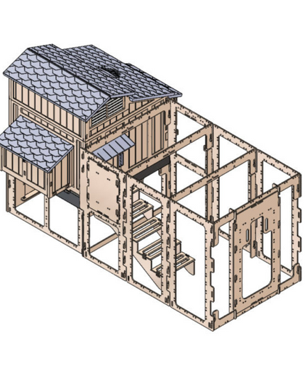 Gray Stand & Runs for Large Snap Lock Chicken Coops by Formex