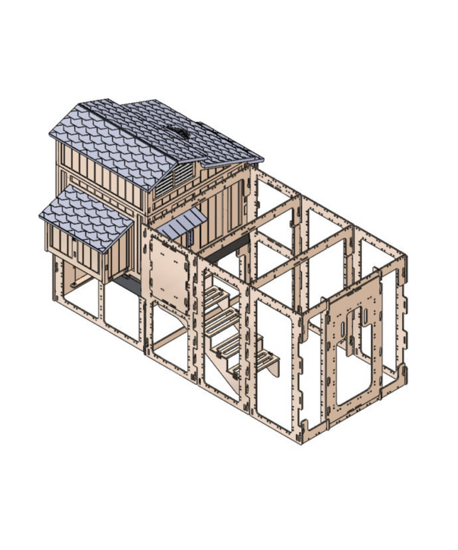 Gray Stand & Runs for Large Snap Lock Chicken Coops by Formex