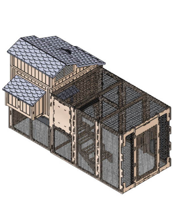 Gray Stand & Runs for Large Snap Lock Chicken Coops by Formex
