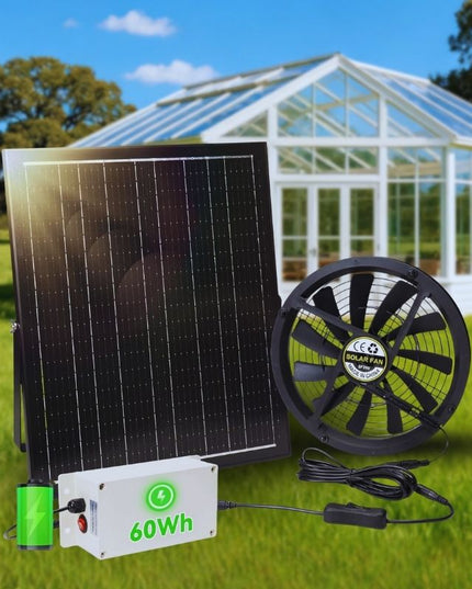 10" Solar Exhaust Intake Fan with Battery&42W Solar Panel