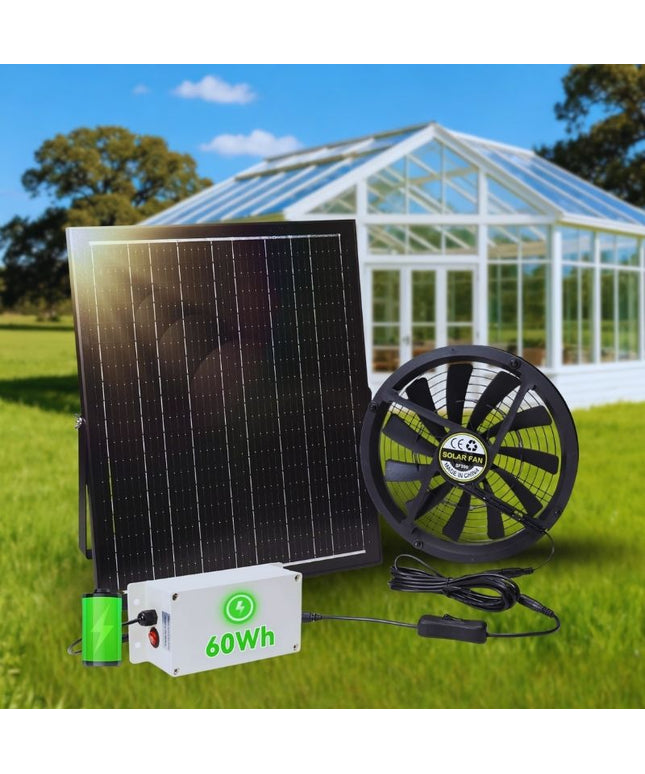 10" Solar Exhaust Intake Fan with Battery&42W Solar Panel