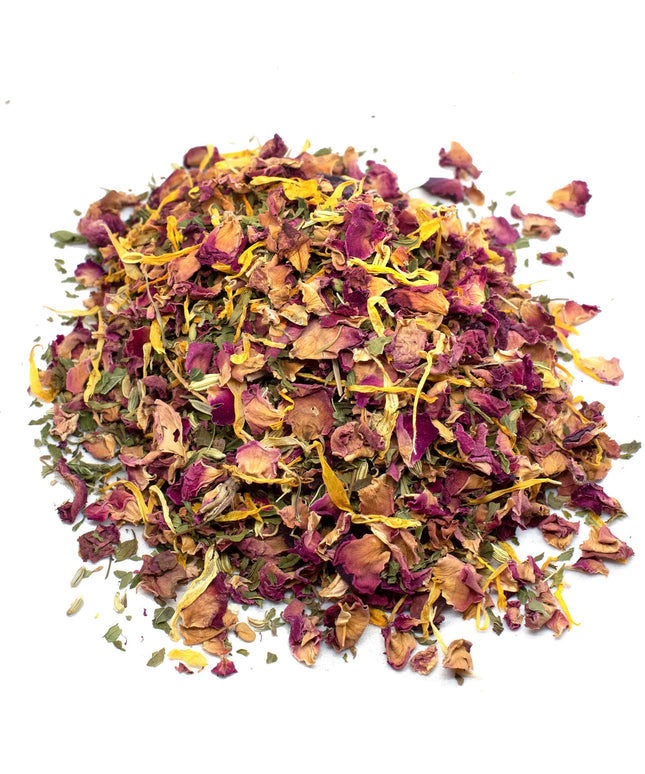 Happy Tummy Herbal Treat & Coop Herbs For Pet Chickens With Spearmint, Dill, Roses, Calendula, & Fenugreek