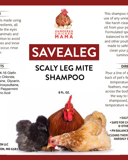 Savealeg Shampoo For Scaly Leg Mites